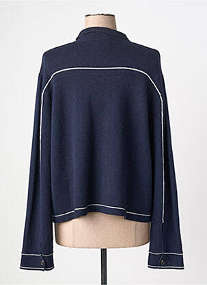 Gilet manches longues fermeture boutonnée sur le devant bleu FIVE femme