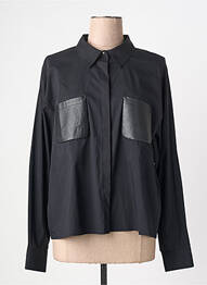 Chemisier coupe droite manches longues noir EVA KAYAN femme