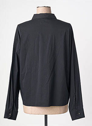 Chemisier coupe droite manches longues noir EVA KAYAN femme