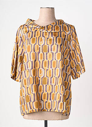 Blouse tissage popeline manches 3/4 orange FLIRT femme