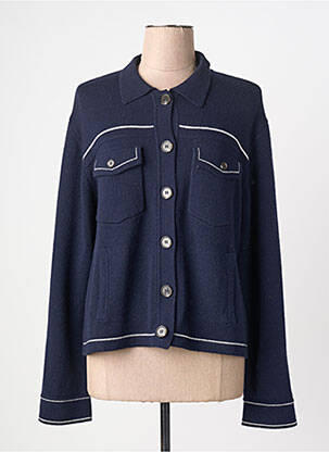 Gilet manches longues fermeture boutonnée sur le devant bleu FIVE femme