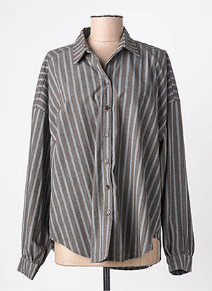 Chemisier coupe droite manches longues marron HOD femme