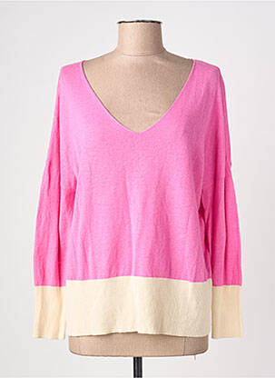 Pull col v manches longues rose DIPLODOCUS femme