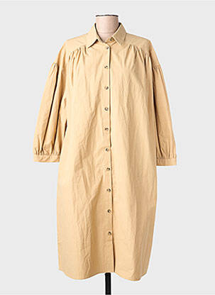 Robe mi-longue manches 3/4 manches 3/4 beige JC.SOPHIE femme