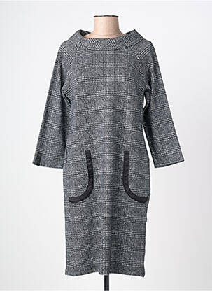 Robe mi-longue manches longues manches longues gris BETTY BARCLAY femme