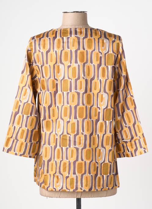 Blouse tissage popeline manches 3/4 orange FLIRT femme