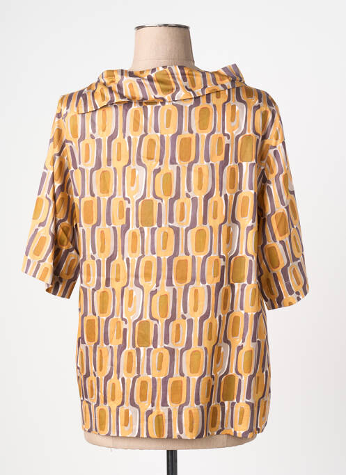 Blouse tissage popeline manches 3/4 orange FLIRT femme