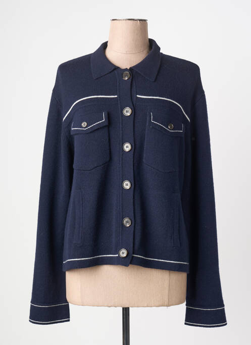 Gilet manches longues fermeture boutonnée sur le devant bleu FIVE femme