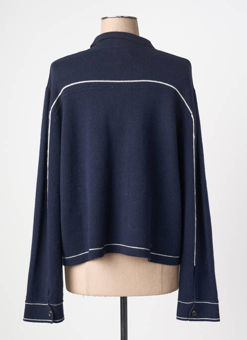 Gilet manches longues fermeture boutonnée sur le devant bleu FIVE femme