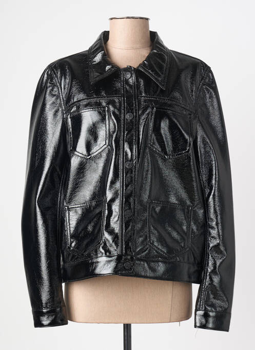 Veste simili cuir manches longues noir FIVE femme