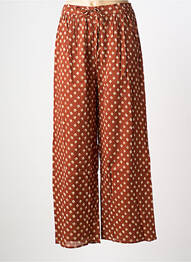 Pantalon droit taille élastique marron MAISON HOTEL femme