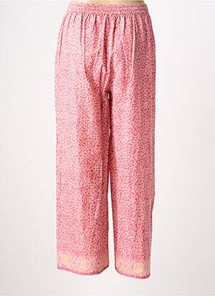 Pantalon droit taille élastique rose MAISON HOTEL femme
