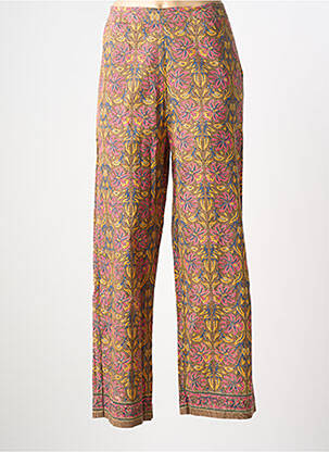 Pantalon droit taille élastique marron MAISON HOTEL femme