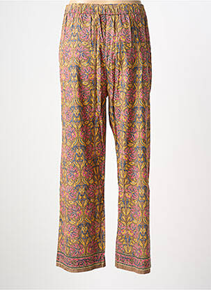 Pantalon droit taille élastique marron MAISON HOTEL femme