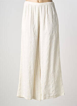 Pantalon flare taille élastique blanc MAISON HOTEL femme