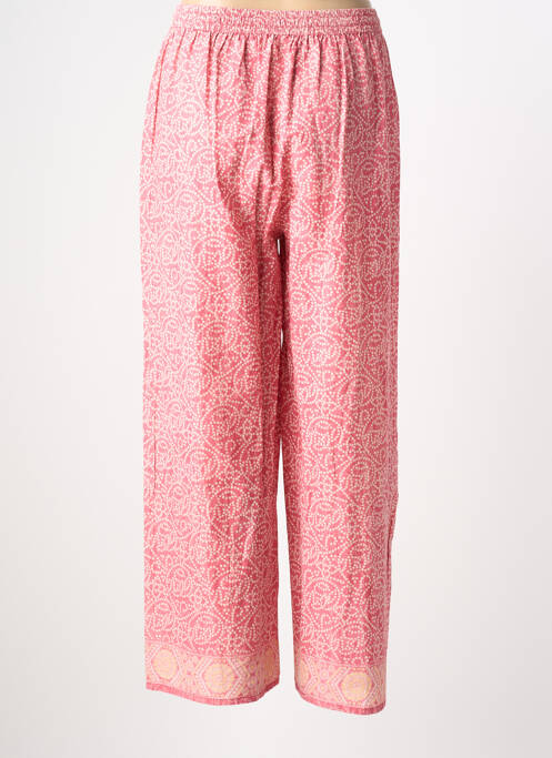 Pantalon droit taille élastique rose MAISON HOTEL femme