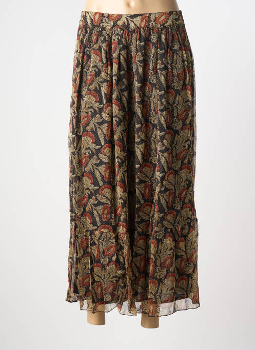 Jupe longue imprimé fantaisie noir MAISON HOTEL femme