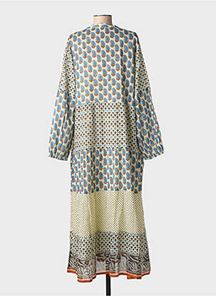 Robe longue imprimé fantaisie manches longues beige MAISON HOTEL femme
