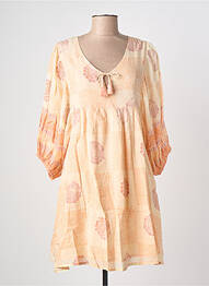 Robe courte manches 3/4 manches 3/4 orange MAISON HOTEL femme
