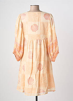 Robe courte manches 3/4 manches 3/4 orange MAISON HOTEL femme