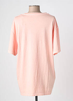 T-shirt sérigraphie floquée manches courtes rose NEWTONE femme