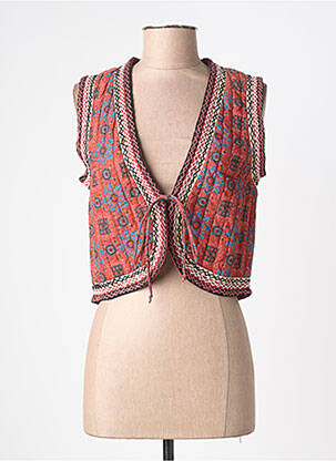 Gilet sans manche maille fine rouge MAISON HOTEL femme