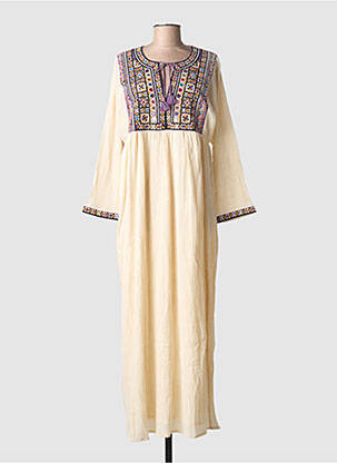 Robe longue manches longues manches longues beige MAISON HOTEL femme