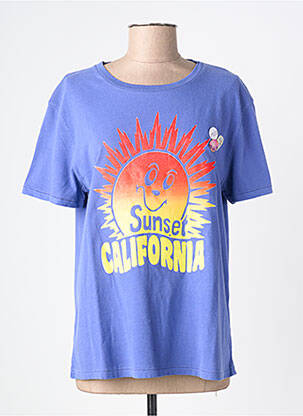 T-shirt imprimé fantaisie manches courtes bleu NEWTONE femme