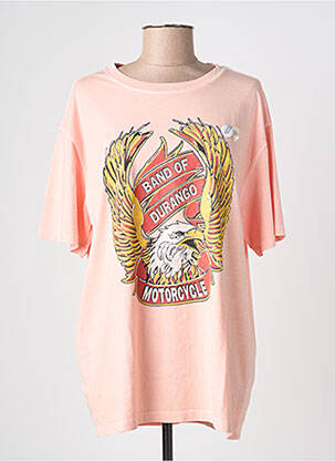 T-shirt sérigraphie floquée manches courtes rose NEWTONE femme