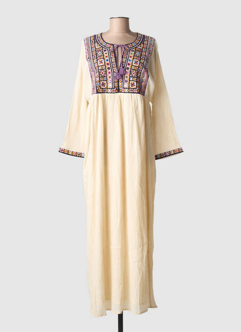 Robe longue manches longues manches longues beige MAISON HOTEL femme