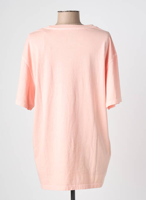 T-shirt sérigraphie floquée manches courtes rose NEWTONE femme