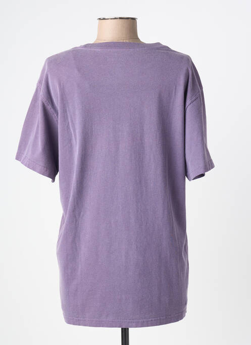 T-shirt sérigraphie floquée manches courtes violet NEWTONE femme