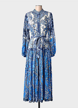Robe longue manches longues manches longues bleu MISS JUNE femme