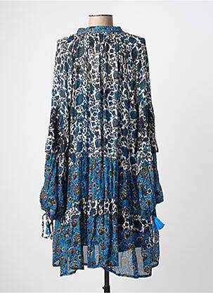 Robe mi-longue imprimé fantaisie manches longues bleu MISS JUNE femme