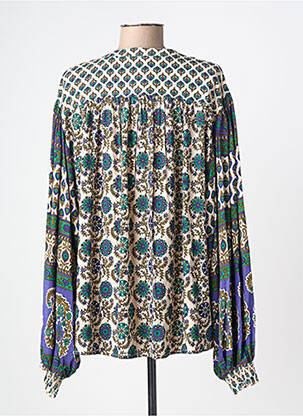 Blouse imprimé fantaisie manches longues bleu MISS JUNE femme