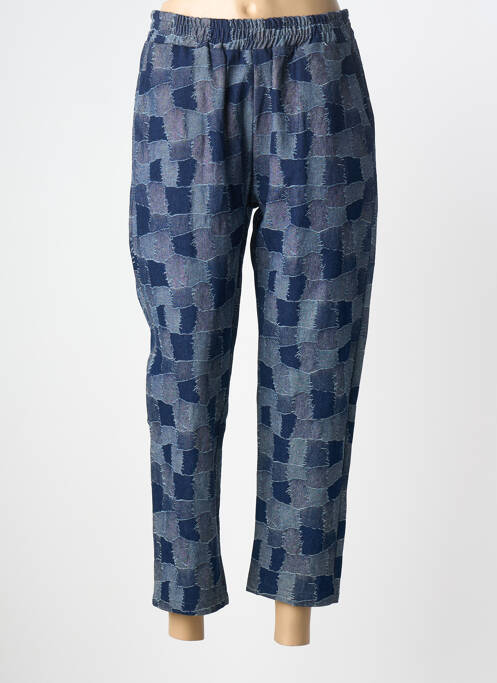 Pantalon 7/8 taille élastique taille normale bleu THE CORNER femme