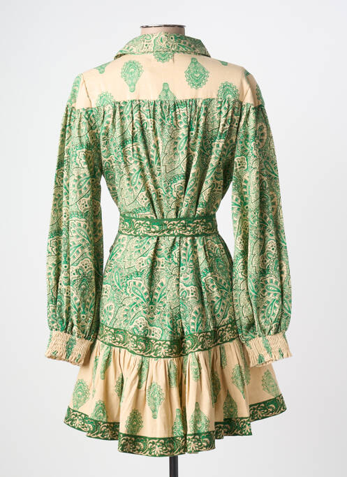 Robe courte manches longues manches longues vert MISS JUNE femme