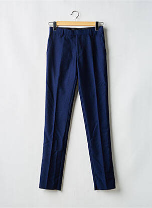 Pantalon droit fermeture zippée sous rabat avec crochet taille normale bleu HAFNIUM homme