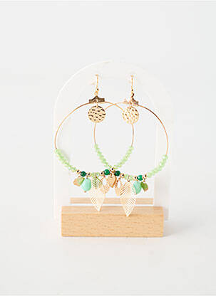 Boucles d’oreilles ornement breloque / pampille vert TATA GISELE femme