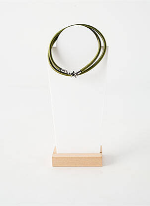Collier fermeture fermoir mousqueton vert fonce TATA GISELE femme