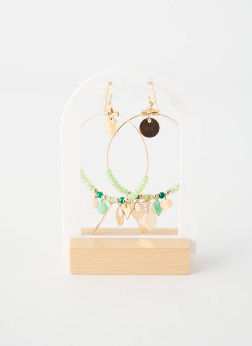 Boucles d’oreilles ornement breloque / pampille vert TATA GISELE femme