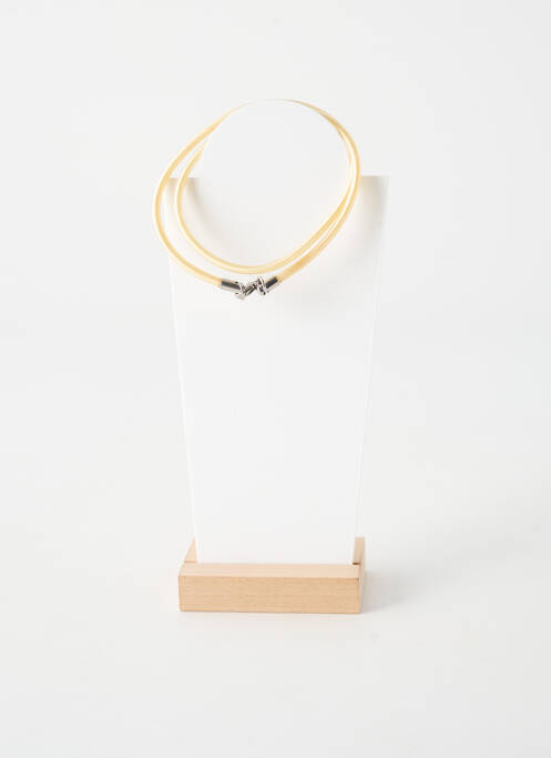 Collier fermeture fermoir mousqueton beige TATA GISELE femme