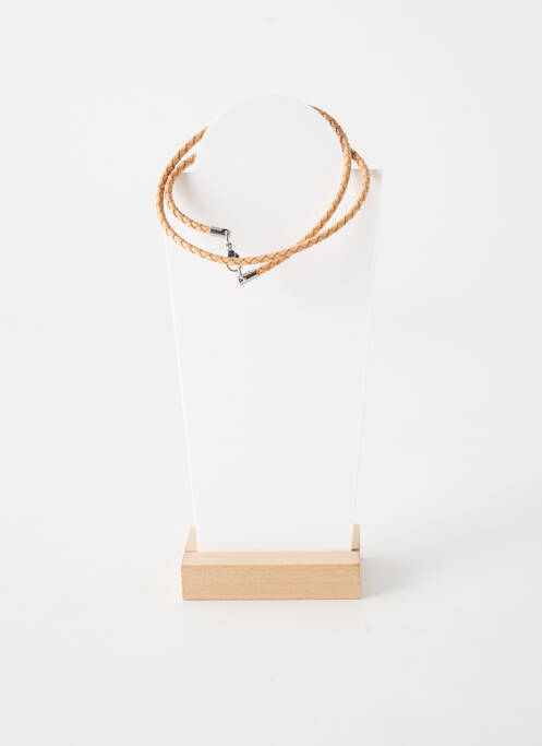 Collier fermeture fermoir mousqueton beige TATA GISELE femme