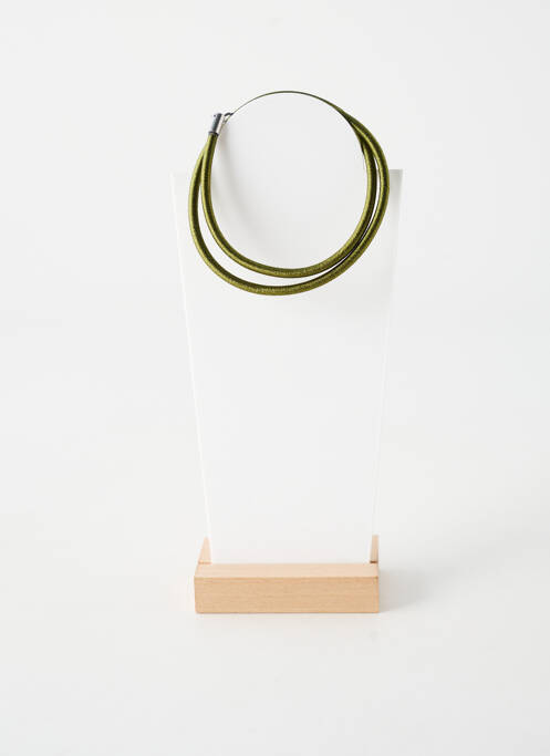 Collier fermeture fermoir mousqueton vert fonce TATA GISELE femme