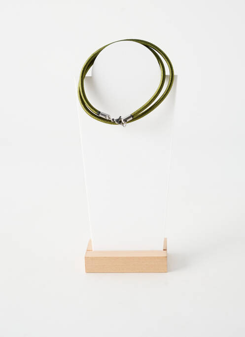 Collier fermeture fermoir mousqueton vert fonce TATA GISELE femme