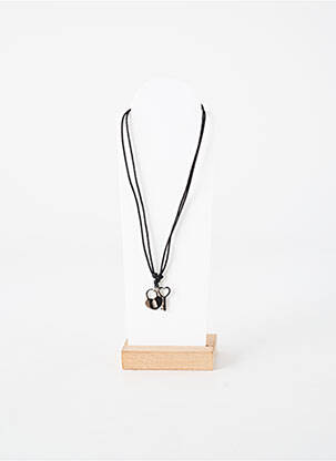 Collier fermeture fermoir mousqueton noir TATA GISELE femme