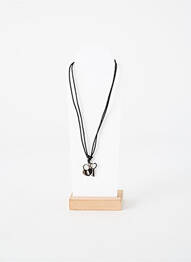 Collier fermeture fermoir mousqueton noir TATA GISELE femme