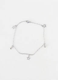 Tour de cheville fermeture fermoir mousqueton argent TATA GISELE femme