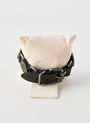 Bracelet matériaux cuir noir TATA GISELE homme