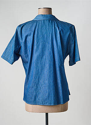 Chemisier coupe cintrée manches courtes bleu CLAUDE DE SAIVRE femme